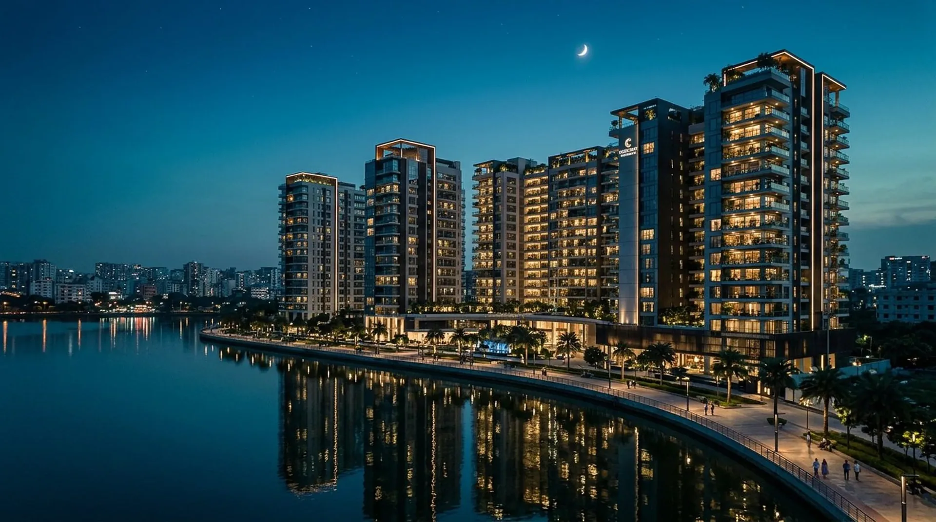 Bright Future residential project at dusk