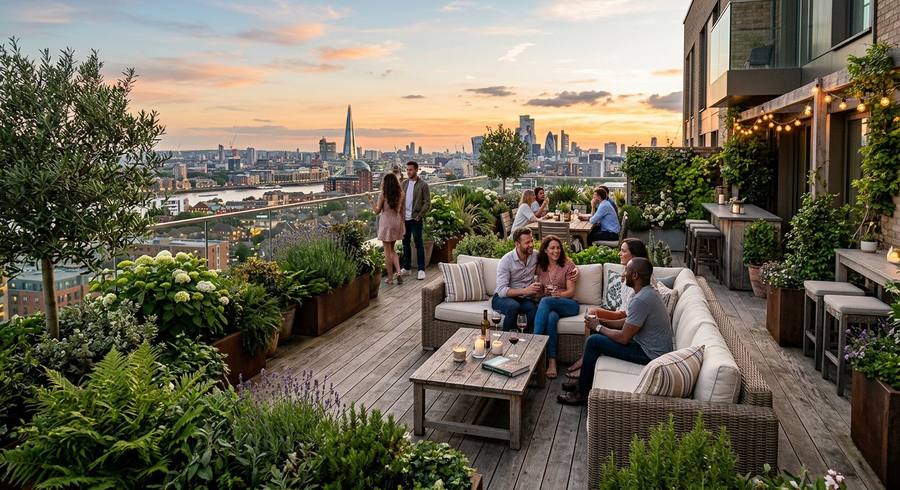 Rooftop garden at Bright Future project